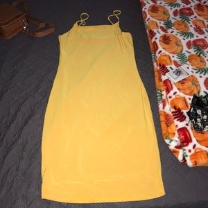 Yellow stretchy bodycon dress
